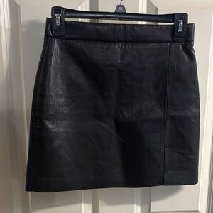 Size 2 Aritzia Wilfred Black Leather Skirt